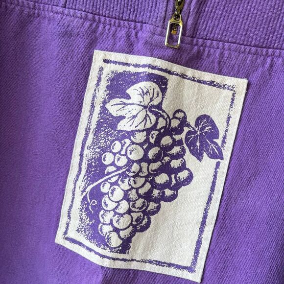 VTG 1984 Coldwater Creek Quarter Zip Pullover Grapes Patch Made USA - Picture 6 of 9